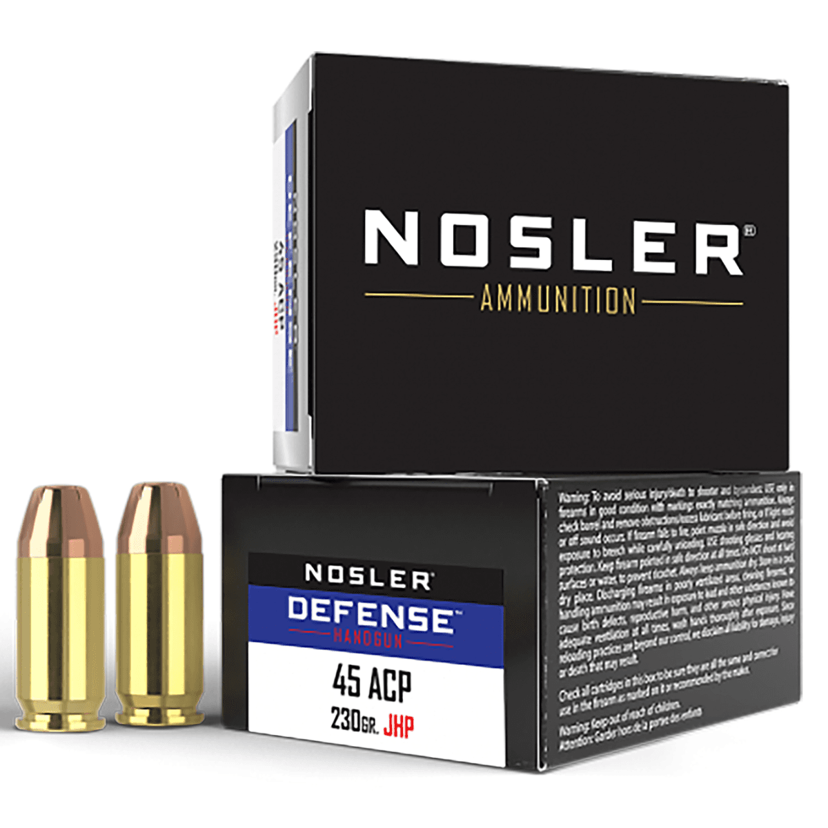 Nosler Defense Handgun 45 ACP 230 gr Bonded Performance Tipped - 39873 Nosler Defense Handgun 45 ACP 230 gr Bonded Performance Tipped - 39873