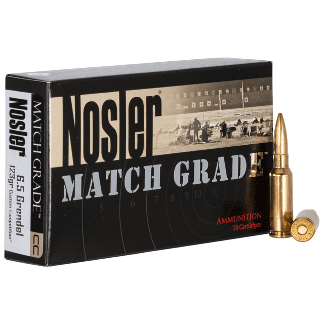 Nosler Match Grade 6.5 Grendel 123 gr Custom Competition Hollow Point Boat Tail - 44501 Nosler Match Grade 6.5 Grendel 123 gr Custom Competition Hollow Point Boat Tail - 44501