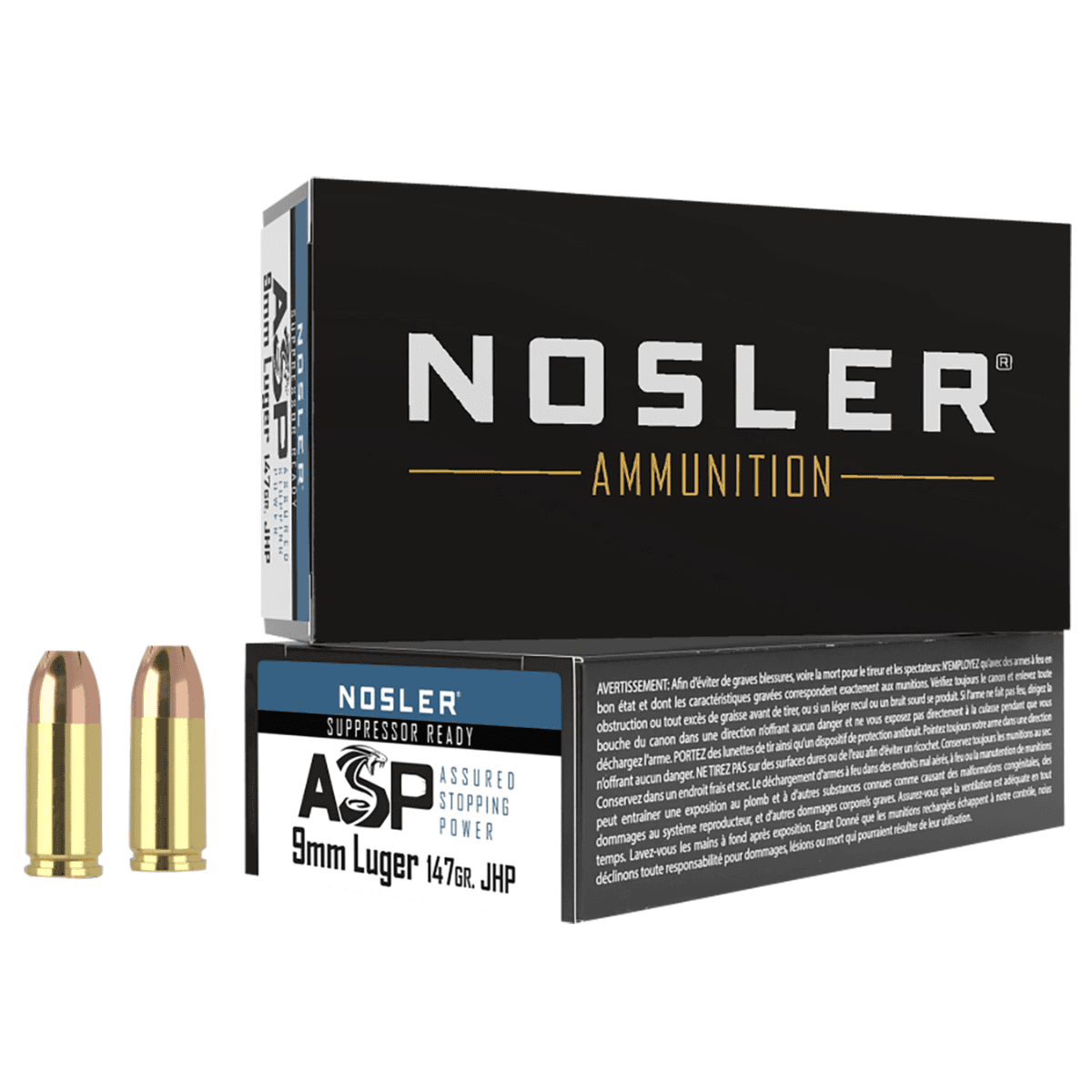 Nosler Assured Stopping Power Handgun 9mm Luger 147 gr Jacket Hollow Point - 51325 Nosler Assured Stopping Power Handgun 9mm Luger 147 gr Jacket Hollow Point - 51325