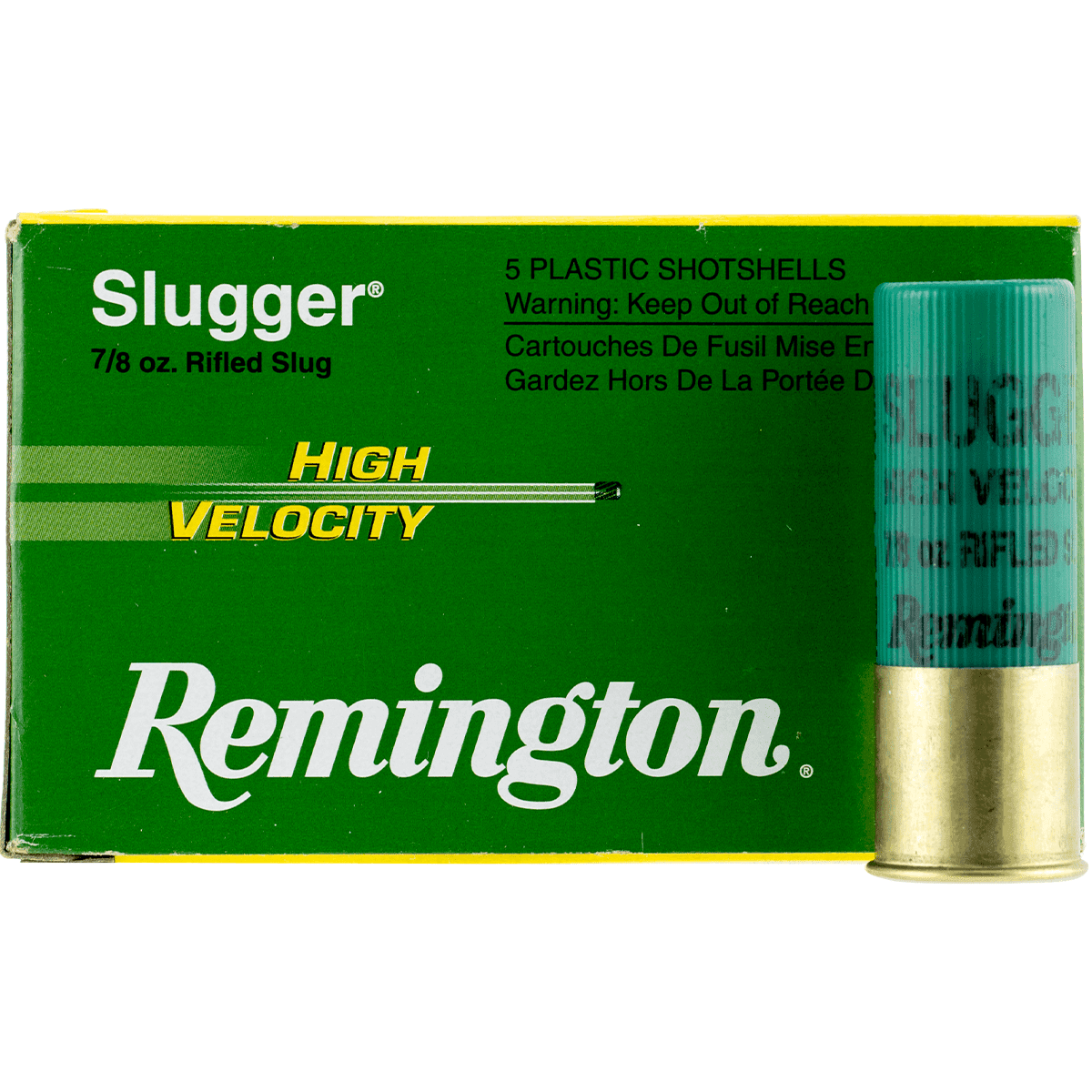 Remington Ammunition 28604 Slugger High Velocity 12 Gauge 3" 7/8 oz Rifled Slug Shot 5 Per Box Remington Ammunition 28604 Slugger High Velocity 12 Gauge 3" 7/8 oz Rifled Slug Shot 5 Per Box