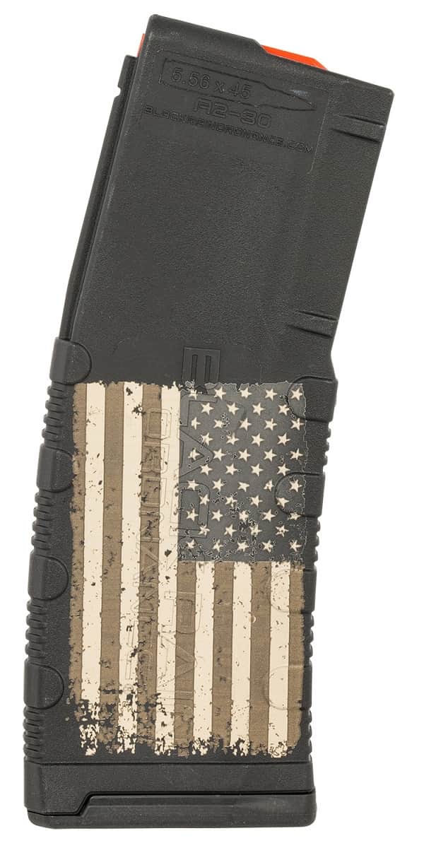Black Rain Ordnance 30rd 223 Rem/5.56x45mm NATO Caliber American Flag Engraving Magazine - MAG30AMFLAG Black Rain Ordnance 30rd 223 Rem/5.56x45mm NATO Caliber American Flag Engraving Magazine - MAG30AMFLAG