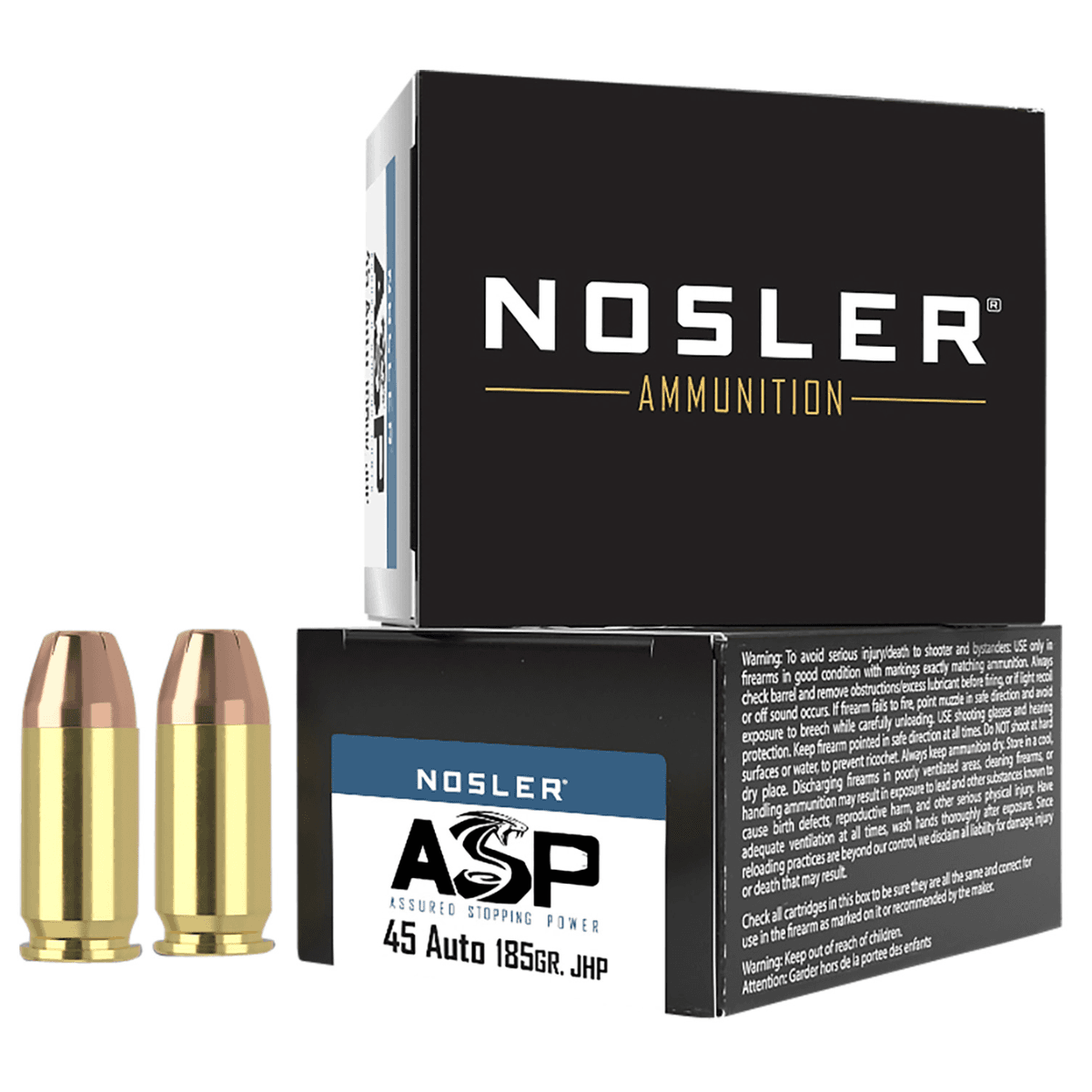 Nosler Assured Stopping Power Handgun 45 ACP 185 gr Jacketed Hollow Point - 51278 Nosler Assured Stopping Power Handgun 45 ACP 185 gr Jacketed Hollow Point - 51278