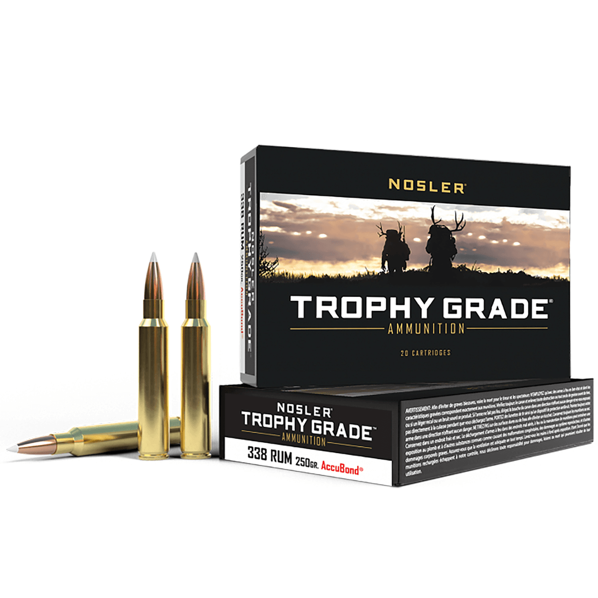 Nosler Trophy Grade 338 RUM 250 gr AccuBond - 48952 Nosler Trophy Grade 338 RUM 250 gr AccuBond - 48952