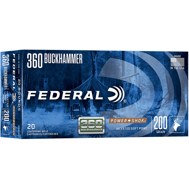 Federal 360BHBS Power-Shok Buckhammer 360 Buckhammer 200 gr Jacketed Soft Point 20 Per Box Federal 360BHBS Power-Shok Buckhammer 360 Buckhammer 200 gr Jacketed Soft Point 20 Per Box
