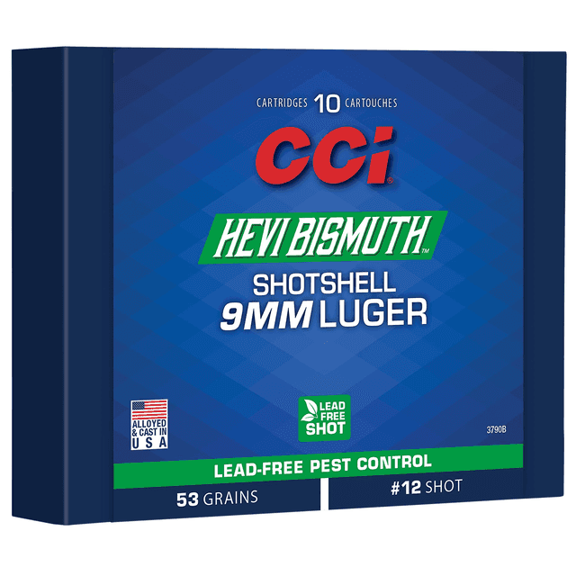 CCI 3790B Pest Control HEVI-Bismuth 9mm Luger 53 gr 10 Per Box CCI 3790B Pest Control HEVI-Bismuth 9mm Luger 53 gr 10 Per Box