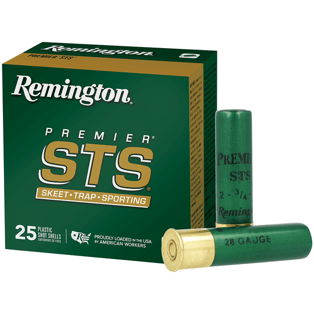 Remington Ammunition 28053 Premier STS 28 Gauge 2.75" 3/4 oz 9 Shot 25 Per Box Remington Ammunition 28053 Premier STS 28 Gauge 2.75" 3/4 oz 9 Shot 25 Per Box