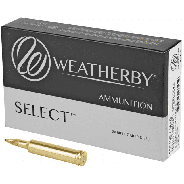 Weatherby H257100IL Select 257 Wthby Mag 100 gr Hornady Interlock 20 Per Box Weatherby H257100IL Select 257 Wthby Mag 100 gr Hornady Interlock 20 Per Box