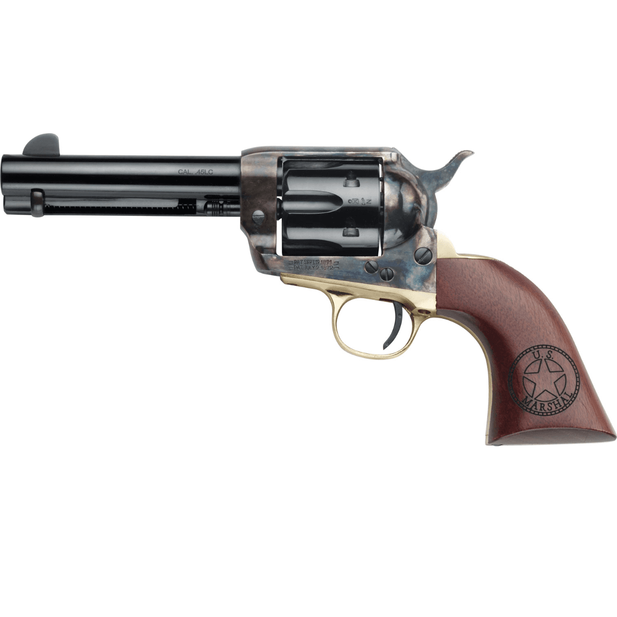 Pietta 1873 Great Western II U.S. Marshal Handgun 45 Colt 4.75" Blued Steel Barrel with Walnut Engraved Grip - HF45USM434/COMB Pietta 1873 Great Western II U.S. Marshal Handgun 45 Colt 4.75" Blued Steel Barrel with Walnut Engraved Grip - HF45USM434/COMB