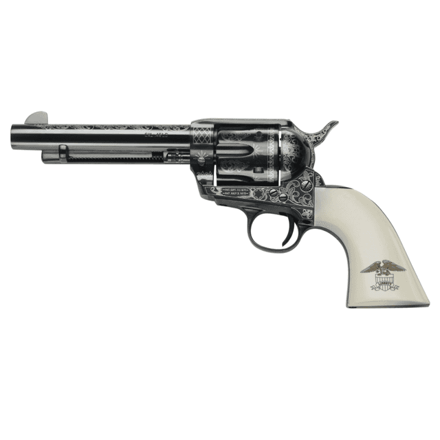 Pietta 1873 Great Western II Liberty Handgun 45 Colt 4.75" Blued Engraved Steel Barrel with Ultra Ivory Liberty Eagle Grip - GW45LLE434NMUI Pietta 1873 Great Western II Liberty Handgun 45 Colt 4.75" Blued Engraved Steel Barrel with Ultra Ivory Liberty Eagle Grip - GW45LLE434NMUI