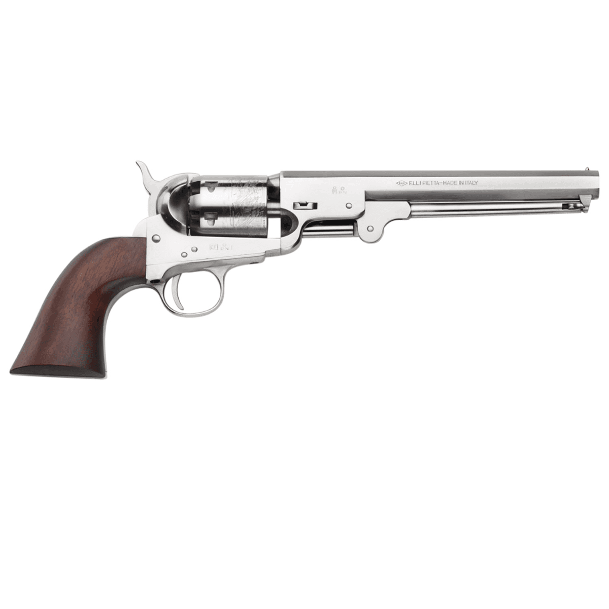 Pietta 1851 Navy "Old Silver" Handgun 36 Cal 7.50" Old Silver Octagon Barrel with Walnut Grip - PF51OS36712 Pietta 1851 Navy "Old Silver" Handgun 36 Cal 7.50" Old Silver Octagon Barrel with Walnut Grip - PF51OS36712