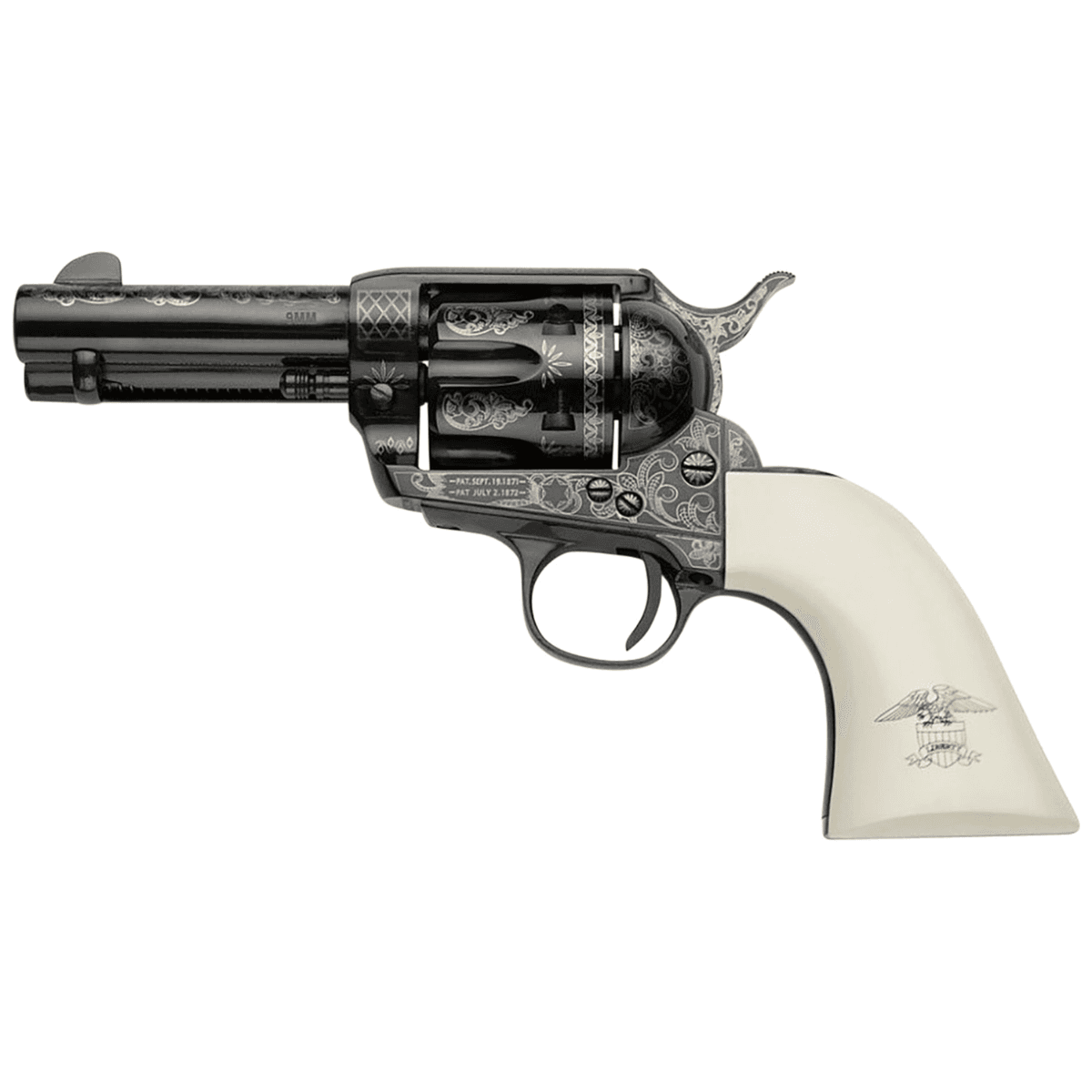 Pietta Great Western II Liberty 9mm Luger with 3.50" Blued Engraved Octagon Steel Barrel - GW9LLE312NMUI Pietta Great Western II Liberty 9mm Luger with 3.50" Blued Engraved Octagon Steel Barrel - GW9LLE312NMUI