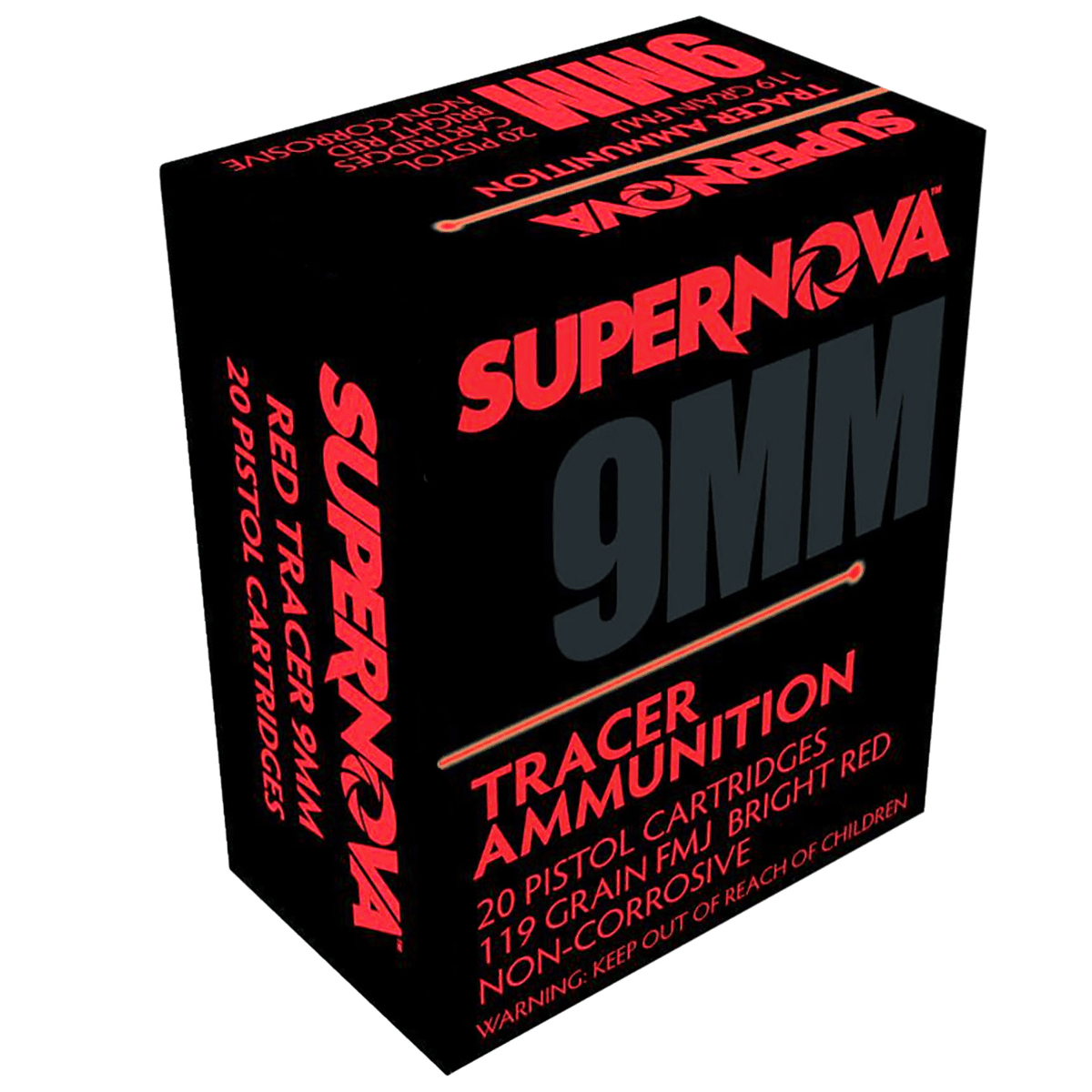 Supernova 9mm Luger 119 gr Full Metal Jacket Red Tracer Ammunition - PMSN9MMR Supernova 9mm Luger 119 gr Full Metal Jacket Red Tracer Ammunition - PMSN9MMR