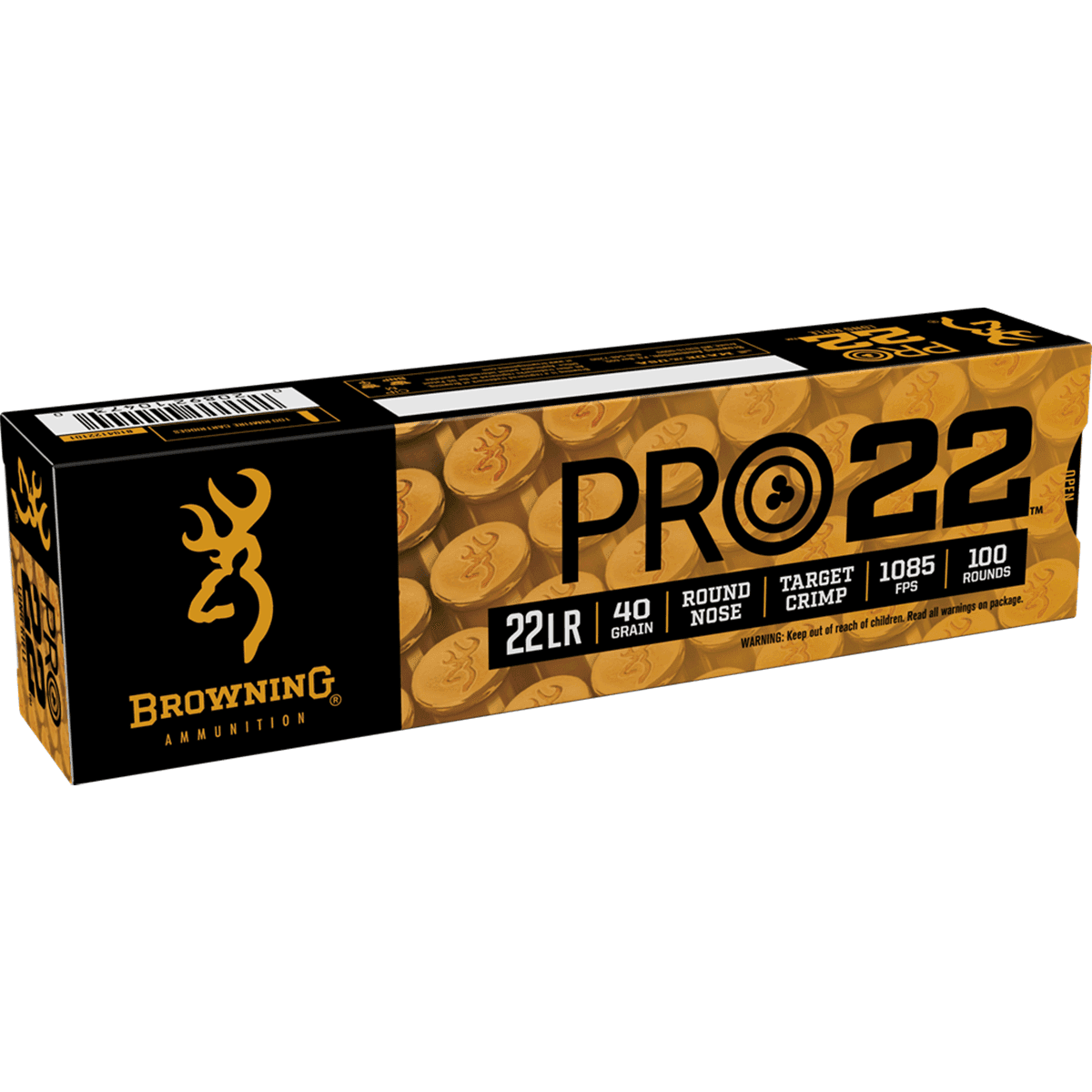 Browning Ammo B194122101 Pro22 22 LR 40 gr Lead Round Nose 100 Per Box Browning Ammo B194122101 Pro22 22 LR 40 gr Lead Round Nose 100 Per Box