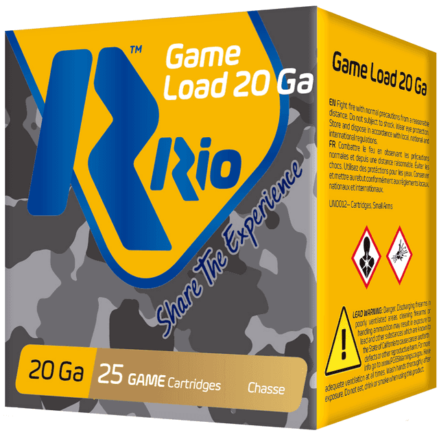 Rio Ammunition RC2075 Game Load 20 Gauge 2.75" 1 oz 7.5 Shot 25 Per Box Rio Ammunition RC2075 Game Load 20 Gauge 2.75" 1 oz 7.5 Shot 25 Per Box