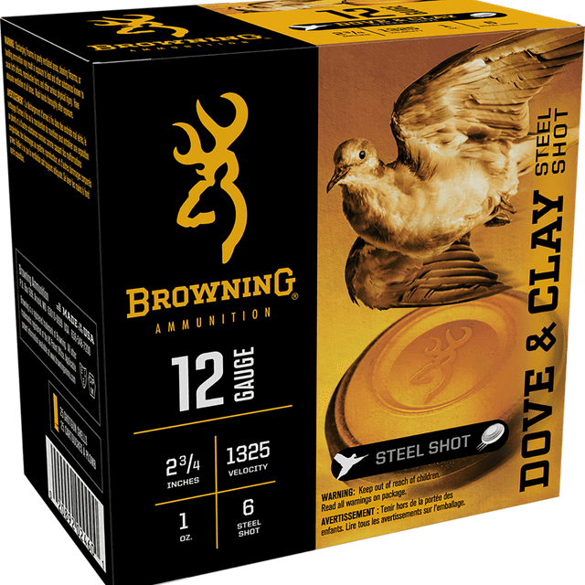 Browning Dove & Clay 12 Gauge, 2.75", 1 oz - 25 Per Box - B193831226 Browning Dove & Clay 12 Gauge, 2.75", 1 oz - 25 Per Box - B193831226