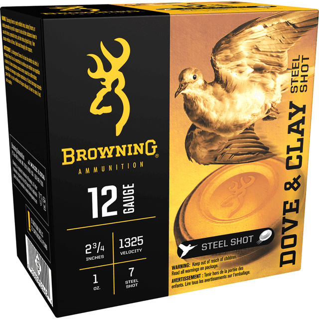 Browning Dove & Clay 12 Gauge, 2.75", 1 oz - 25 Per Box - B193831227 Browning Dove & Clay 12 Gauge, 2.75", 1 oz - 25 Per Box - B193831227