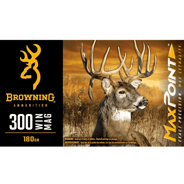 Browning Max Point 300 Win Mag, 180 grain - 20 Per Box - B192103002 Browning Max Point 300 Win Mag, 180 grain - 20 Per Box - B192103002