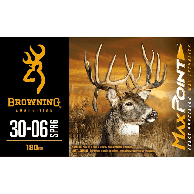 Browning Max Point 30-06 Springfield, 180 grain - 20 Per Box - B192130062 Browning Max Point 30-06 Springfield, 180 grain - 20 Per Box - B192130062