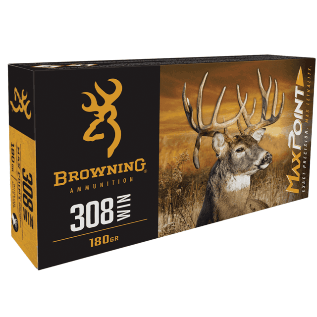 Browning Max Point 308 Win, 168 grain - 20 Per Box - B192103082 Browning Max Point 308 Win, 168 grain - 20 Per Box - B192103082