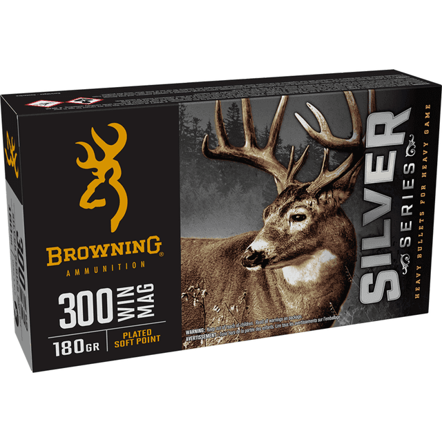 Browning Ammo B192603001 Silver 300 Win Mag 180 gr 20 Per Box Browning Ammo B192603001 Silver 300 Win Mag 180 gr 20 Per Box