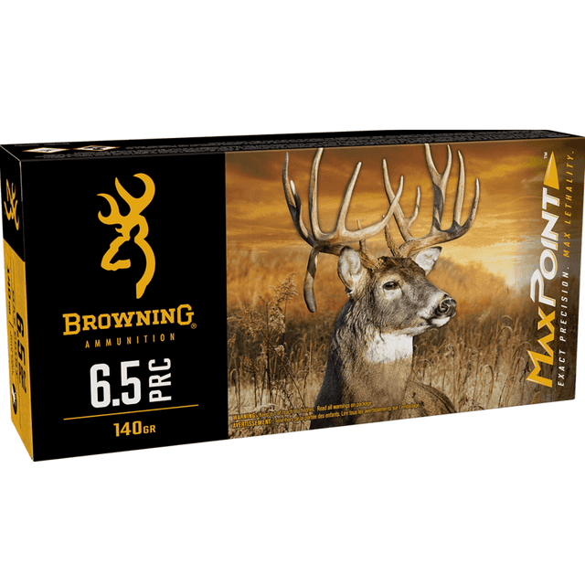 Browning Max Point 6.5 PRC, 140 grain - 20 Per Box - B192165002 Browning Max Point 6.5 PRC, 140 grain - 20 Per Box - B192165002