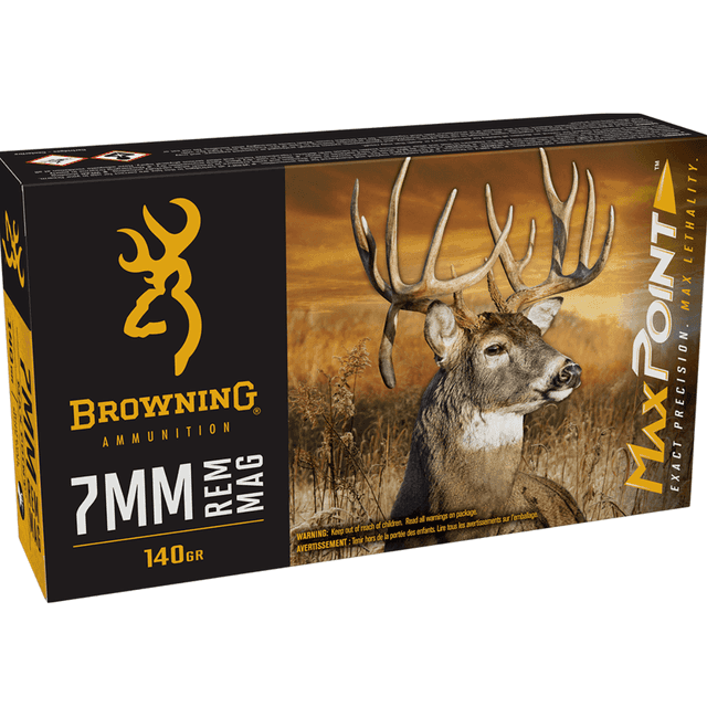 Browning Max Point 7mm Rem, 140 grain - 20 Per Box - B192100072 Browning Max Point 7mm Rem, 140 grain - 20 Per Box - B192100072