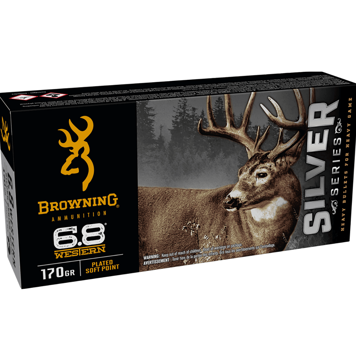 Browning Silver 6.8 Western, 170 grain - 20 Per Box - B192600681 Browning Silver 6.8 Western, 170 grain - 20 Per Box - B192600681