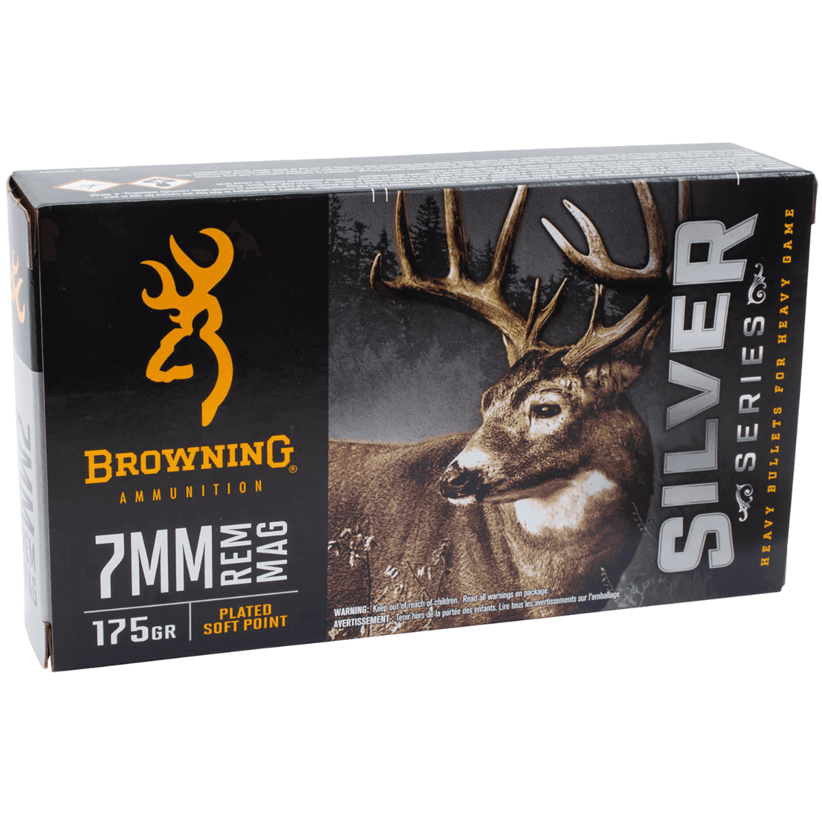 Browning Silver 7mm Rem Mag, 175 grain - 20 Per Box - B192600071 Browning Silver 7mm Rem Mag, 175 grain - 20 Per Box - B192600071