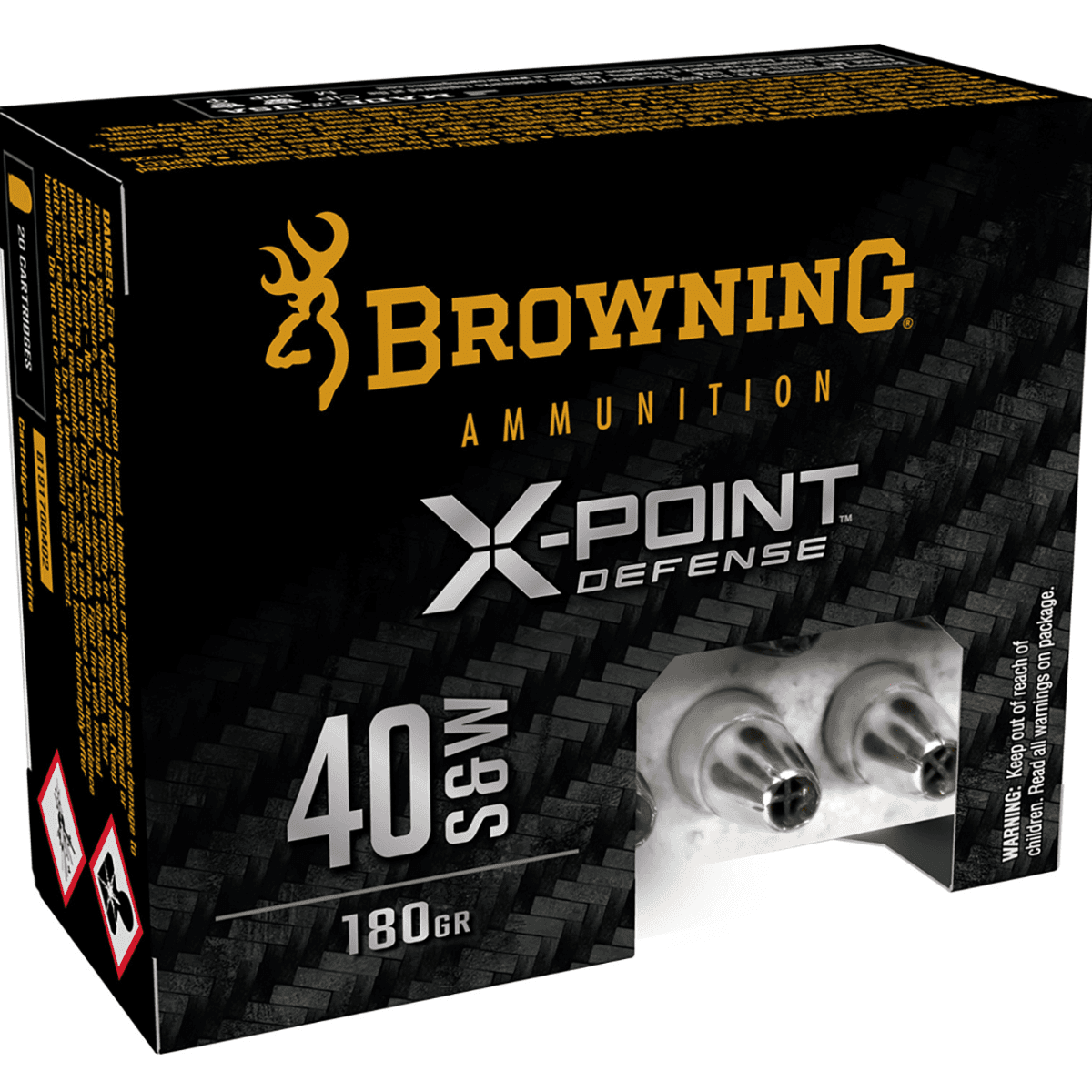 Browning X-Point 40 S&W, 180 grain - 20 Per Box - B191700402 Browning X-Point 40 S&W, 180 grain - 20 Per Box - B191700402