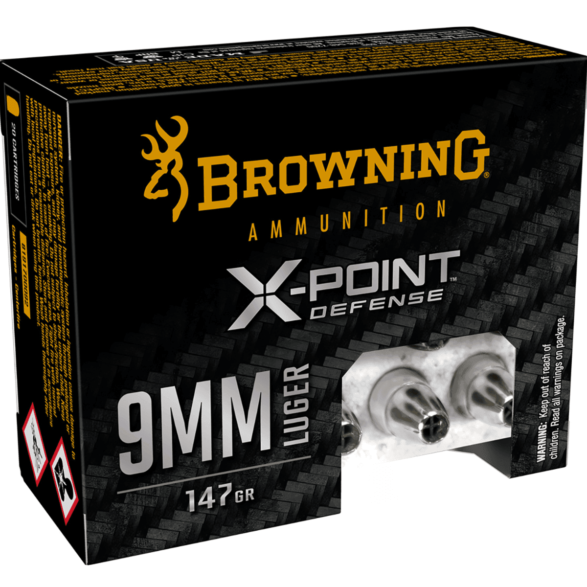 Browning X-Point 9mm, 147 grain - 20 Per Box - B191700092 Browning X-Point 9mm, 147 grain - 20 Per Box - B191700092