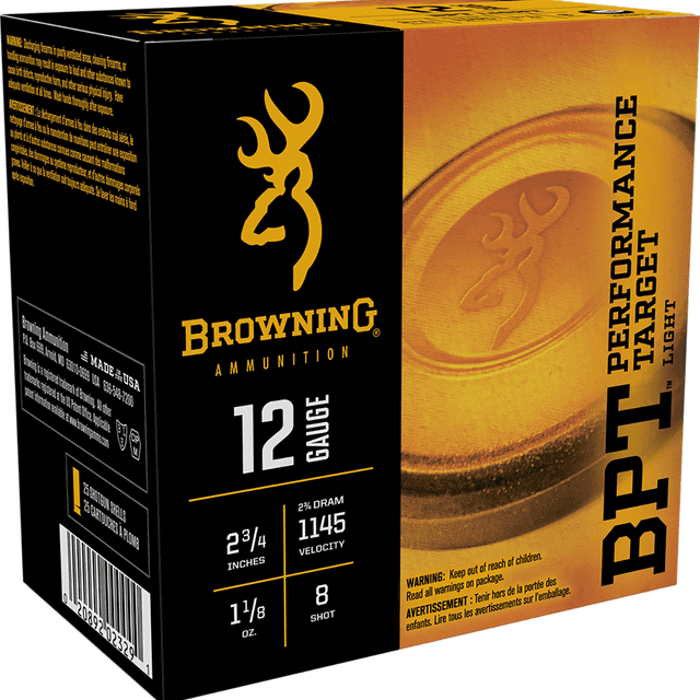 Browning BPT 12 Gauge, 2.75", 1 1/8 oz - 25 Per Box - B193611228 Browning BPT 12 Gauge, 2.75", 1 1/8 oz - 25 Per Box - B193611228