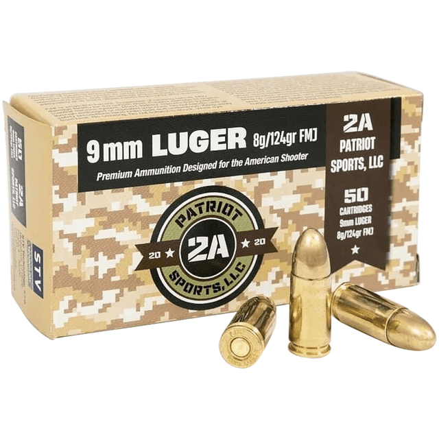 Patriot Sports LLC 9mm Luger 124 gr Full Metal Jacket - P9MM124F Patriot Sports LLC 9mm Luger 124 gr Full Metal Jacket - P9MM124F