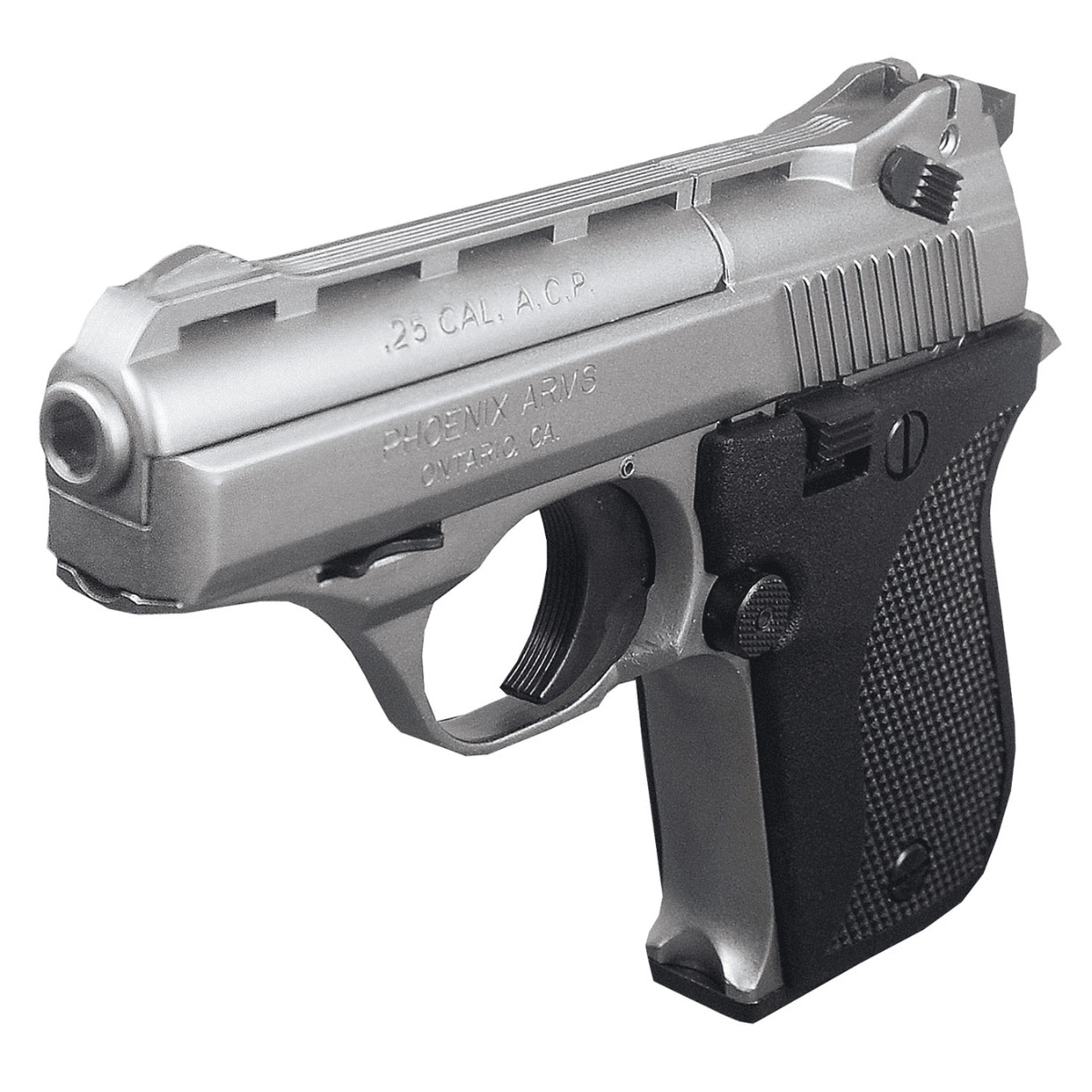 Phoenix Arms HP 25 ACP with 3" Vent Rib Barrel and Satin Nickel Finish - HP5ANB Phoenix Arms HP 25 ACP with 3" Vent Rib Barrel and Satin Nickel Finish - HP5ANB