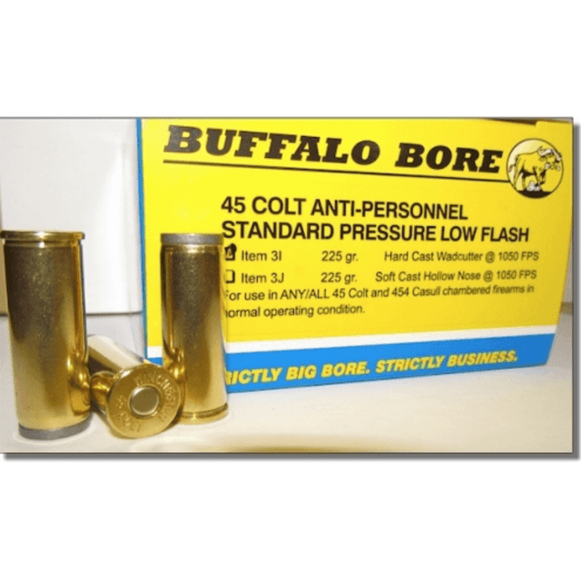Buffalo Bore 45 Colt Anti-Personnel Standard Pressure Low Flash Strictly Business 225 gr - 20 Per Box - 3I20 Buffalo Bore 45 Colt Anti-Personnel Standard Pressure Low Flash Strictly Business 225 gr - 20 Per Box - 3I20