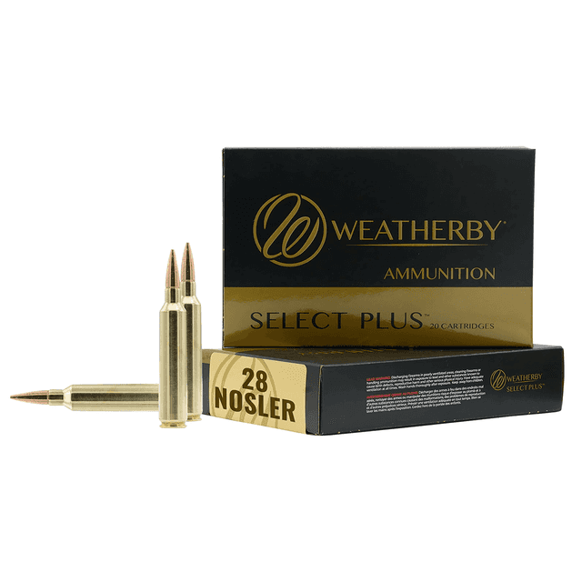 Weatherby F28NOS150SCO Select Plus 28 Nosler 150 gr Swift Scirocco 20 Per Box Weatherby F28NOS150SCO Select Plus 28 Nosler 150 gr Swift Scirocco 20 Per Box