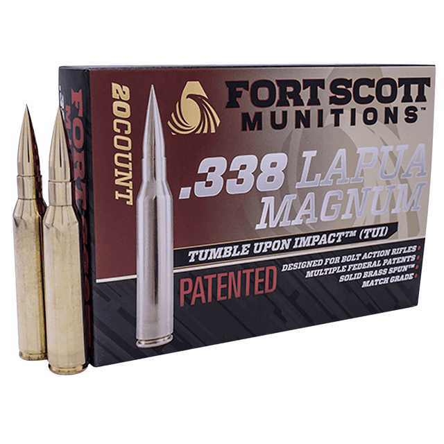 Fort Scott Munitions 338250SBV1 Tumble Upon Impact (TUI) Rifle 338 Lapua Mag 250 gr Solid Copper Spun 20 Per Box Fort Scott Munitions 338250SBV1 Tumble Upon Impact (TUI) Rifle 338 Lapua Mag 250 gr Solid Copper Spun 20 Per Box
