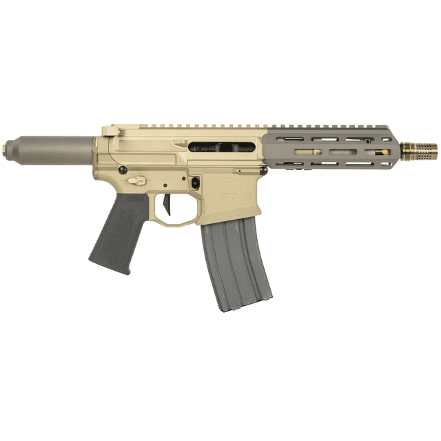 Q LLC Honey Badger 300 Blackout Pistol with 7" Black Barrel and Flat Dark Earth Receiver - HB300BLK7PISTOLNB Q LLC Honey Badger 300 Blackout Pistol with 7" Black Barrel and Flat Dark Earth Receiver - HB300BLK7PISTOLNB