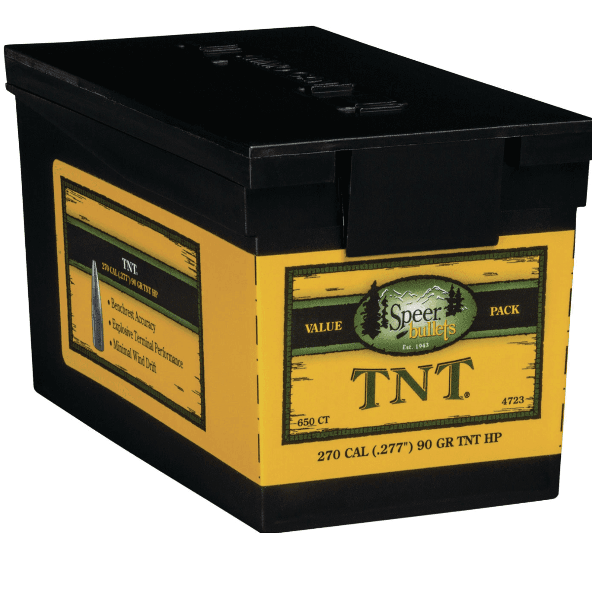 Speer TNT Hollow Point 270 Win, .277, 90 grain - 650 Per Box - 4723 Speer TNT Hollow Point 270 Win, .277, 90 grain - 650 Per Box - 4723