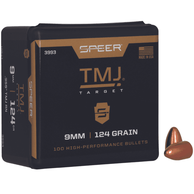 Speer TMJ 9mm, .355, 124 grain - 100 Per Box - 3993 Speer TMJ 9mm, .355, 124 grain - 100 Per Box - 3993