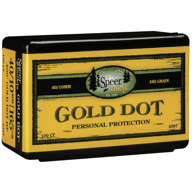 Speer Gold Dot Personal Protection 40 Caliber, .400, 165 grain - 100 Box - 4397 Speer Gold Dot Personal Protection 40 Caliber, .400, 165 grain - 100 Box - 4397