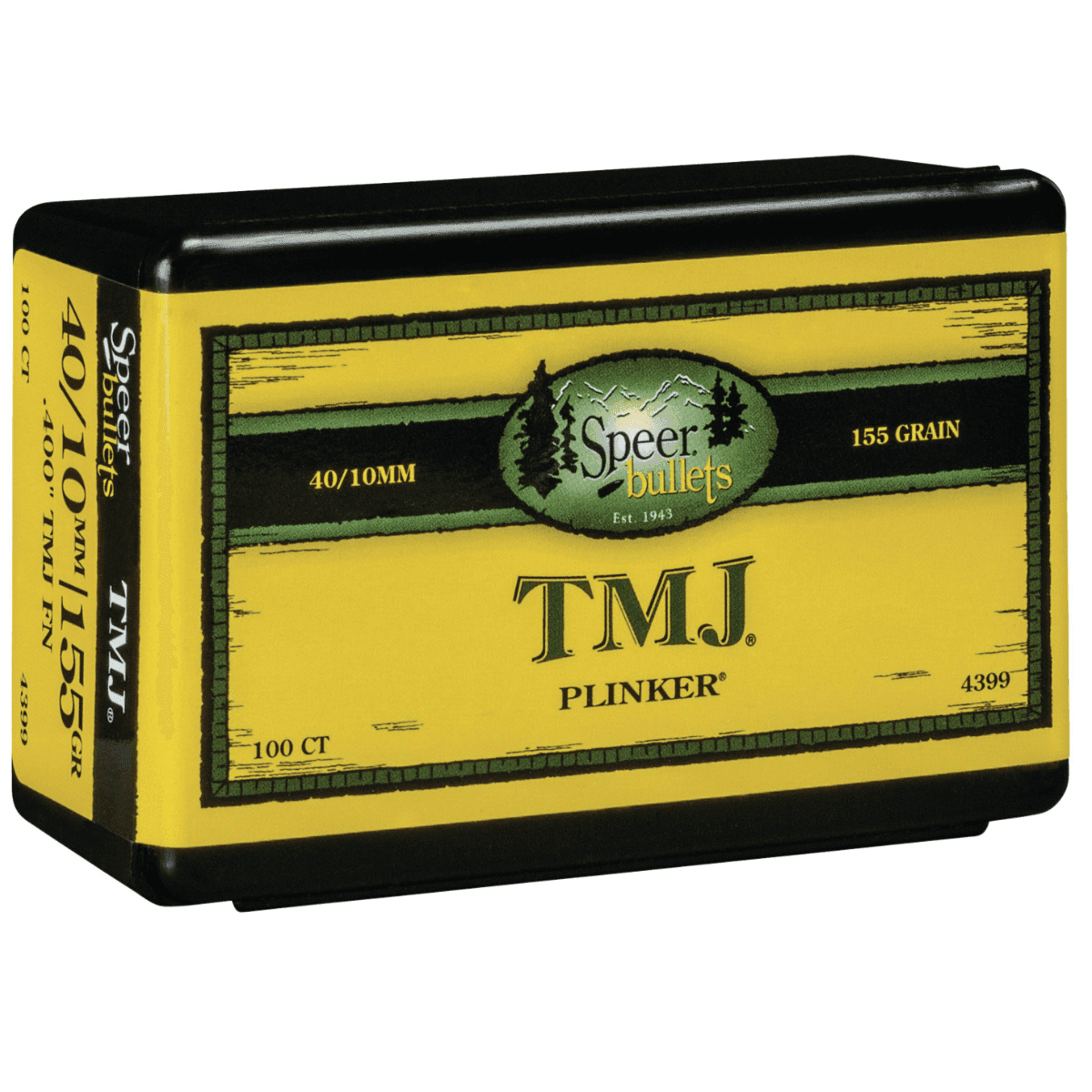 Speer TMJ 40 Cal, .400, 155 grain - 100 Per Box - 4399 Speer TMJ 40 Cal, .400, 155 grain - 100 Per Box - 4399