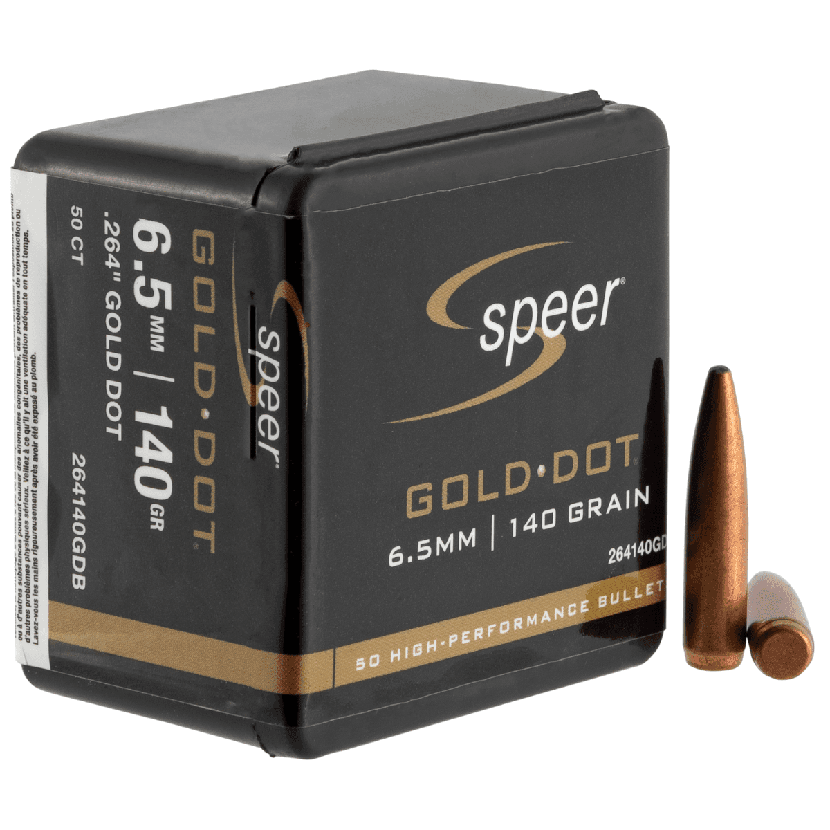 Speer Gold Dot Rifle Component Bullet .264, 140 grain - 50 Box - 264140 Speer Gold Dot Rifle Component Bullet .264, 140 grain - 50 Box - 264140