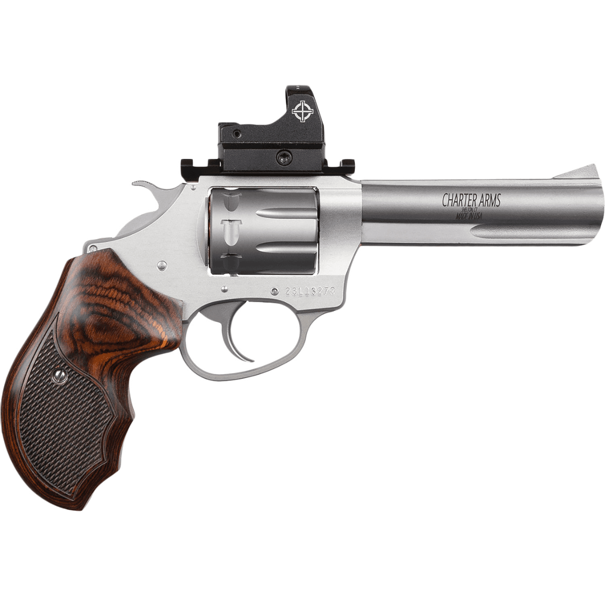 Charter Arms Target Pathfinder 22 LR with 4.20" Anodized Stainless Steel Barrel & Cylinder and Stainless Aluminum Frame - 72245 Charter Arms Target Pathfinder 22 LR with 4.20" Anodized Stainless Steel Barrel & Cylinder and Stainless Aluminum Frame - 72245