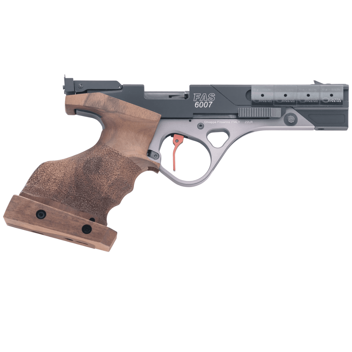 Chiappa Firearms FAS 6007 .22 LR Semi-Automatic Pistol with 5.63" Black Anodized Aluminum Slide - 401138 Chiappa Firearms FAS 6007 .22 LR Semi-Automatic Pistol with 5.63" Black Anodized Aluminum Slide - 401138
