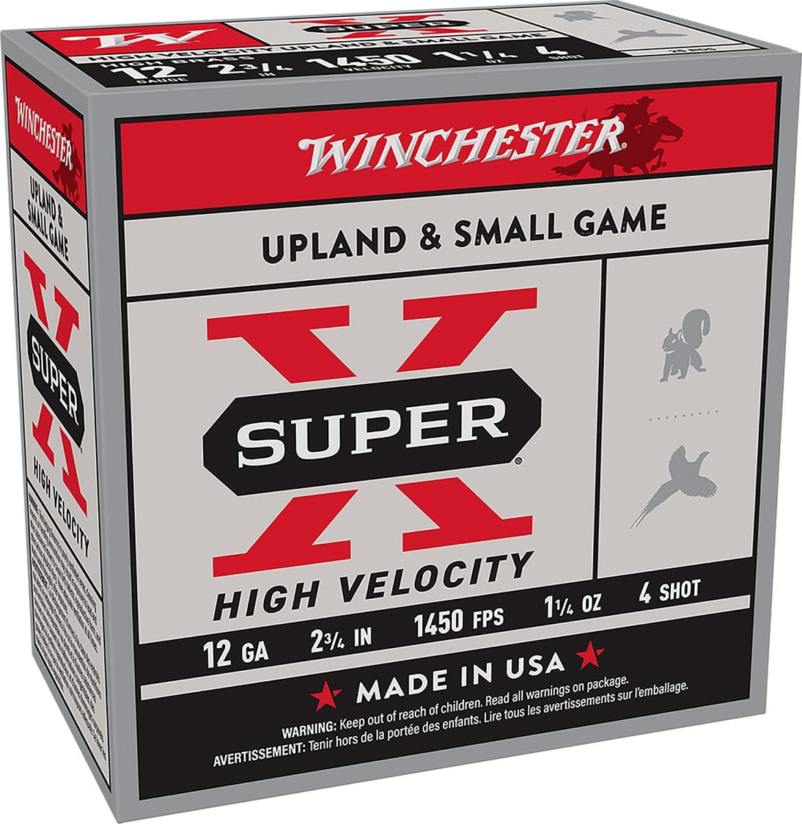 Winchester Ammo Super X High Velocity 12 Gauge 2.75" 4 Shot 25 Per Box/ 10 Case Ammo - X12HV4 Winchester Ammo Super X High Velocity 12 Gauge 2.75" 4 Shot 25 Per Box/ 10 Case Ammo - X12HV4