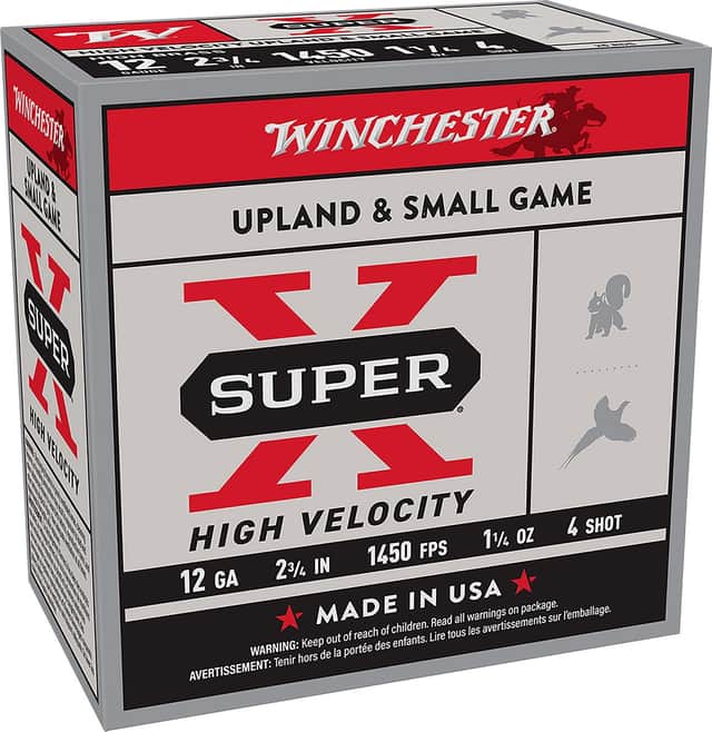 Winchester Ammo Super X High Velocity 12 Gauge 2.75" 4 Shot 25 Per Box/ 10 Case Ammo - X12HV4 Winchester Ammo Super X High Velocity 12 Gauge 2.75" 4 Shot 25 Per Box/ 10 Case Ammo - X12HV4