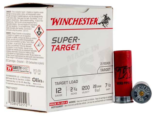 Winchester Ammo Super-Target Light Target 12 Gauge 2.75" 1 oz 7.5 Shot - TRGT12007 Winchester Ammo Super-Target Light Target 12 Gauge 2.75" 1 oz 7.5 Shot - TRGT12007