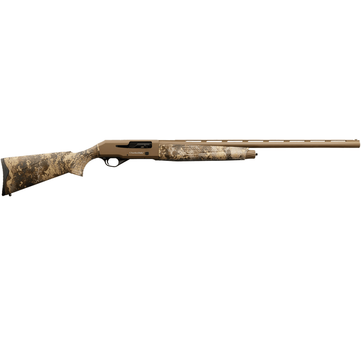 Charles Daly 601 12 Gauge Shotgun with 28" Vent Rib Barrel, Flat Dark Earth Aluminum Receiver, TrueTimber Prairie Synthetic Stock - 930204PT Charles Daly 601 12 Gauge Shotgun with 28" Vent Rib Barrel, Flat Dark Earth Aluminum Receiver, TrueTimber Prairie Synthetic Stock - 930204PT