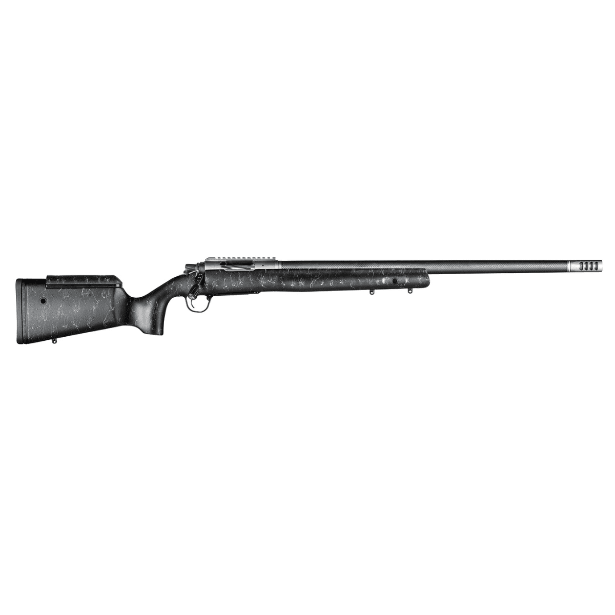 Christensen Arms ELR 6.5 Creedmoor Rifle with 26" Target Profile Carbon Fiber Barrel, Black Nitride Finish, Black with Gray Webbing Stock - CA10266H75261 Christensen Arms ELR 6.5 Creedmoor Rifle with 26" Target Profile Carbon Fiber Barrel, Black Nitride Finish, Black with Gray Webbing Stock - CA10266H75261