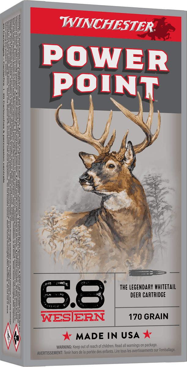 Winchester Ammo Power-Point 6.8 Western 170 gr Power Point - X68W1 Winchester Ammo Power-Point 6.8 Western 170 gr Power Point - X68W1